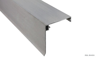 Alu-Zierklemmdeckel mit Wetterschenkel, 60 mm breit, pressblank