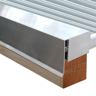 Alu-Zierklemmdeckel mit Wetterschenkel, 60 mm breit, pressblank