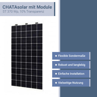 CHATAsolar mit Module ST 370 Wp, 10% Transparenz