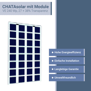 CHATAsolar mit Module VE 400 Wp, 27% Transparenz