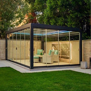 Pergola BALIsky 175, Lamellendach mit Motorantrieb + LED, 6 x 3 m