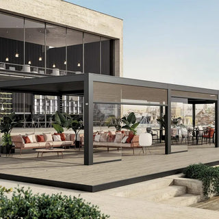 Pergola BALIsky 175, Lamellendach mit Motorantrieb + LED, 6 x 3 m