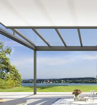 Terrassenüberdachung AREA Exclusiv mit 8 mm VSG und LED-Beleuchtung, 3 m x 2,5m