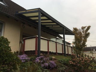 Terrassendach DARI mit 8 mm VSG, Größe 8 x 4 m, anthrazit, passend zur WGB 350