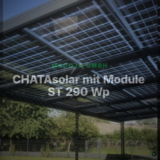 CHATAsolar mit Module ST 290 Wp, 40% Transparenz – Clean Showcase