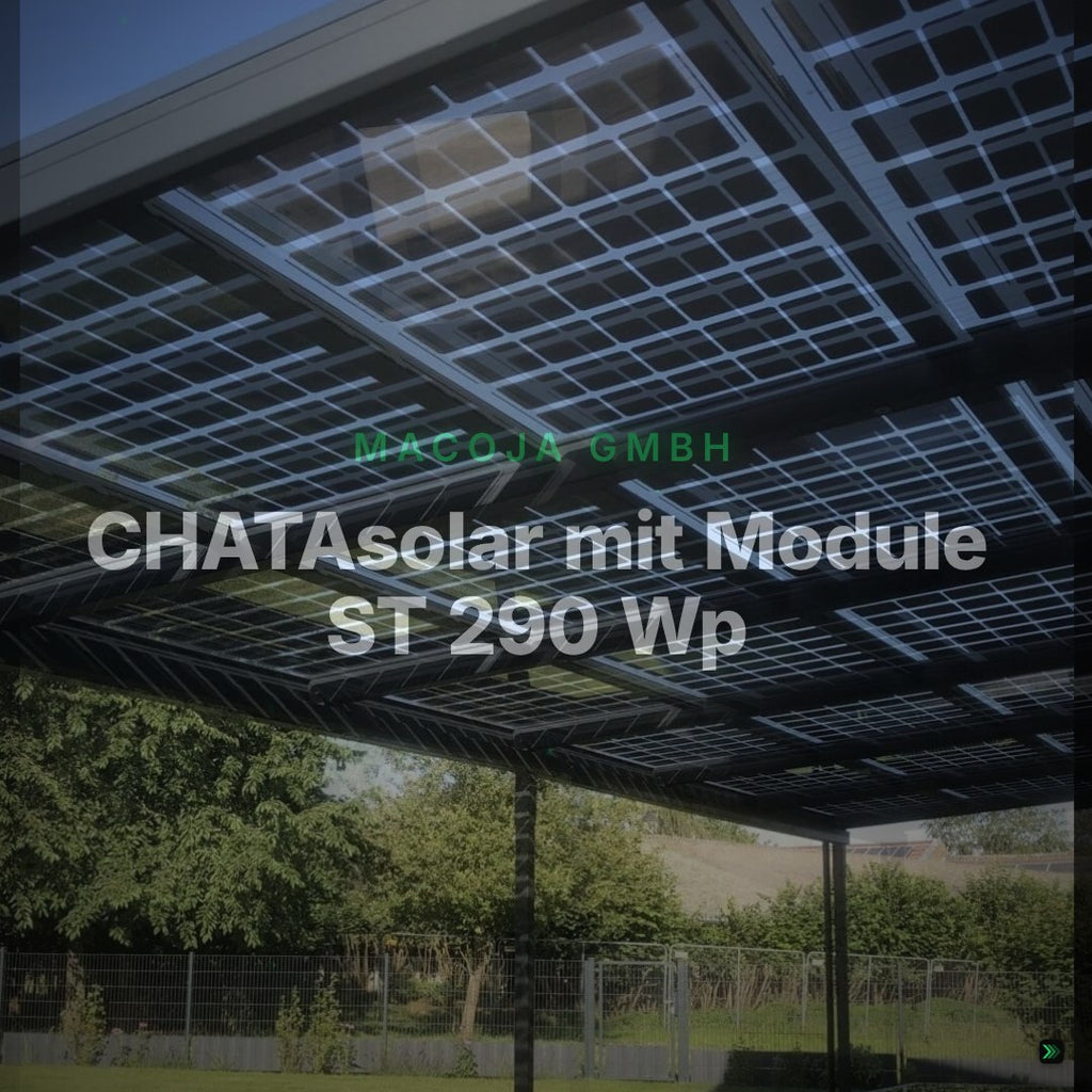 CHATAsolar mit Module ST 290 Wp, 40% Transparenz – Clean Showcase