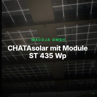 CHATAsolar mit Module ST 435 Wp, 10% Transparenz – Clean Showcase