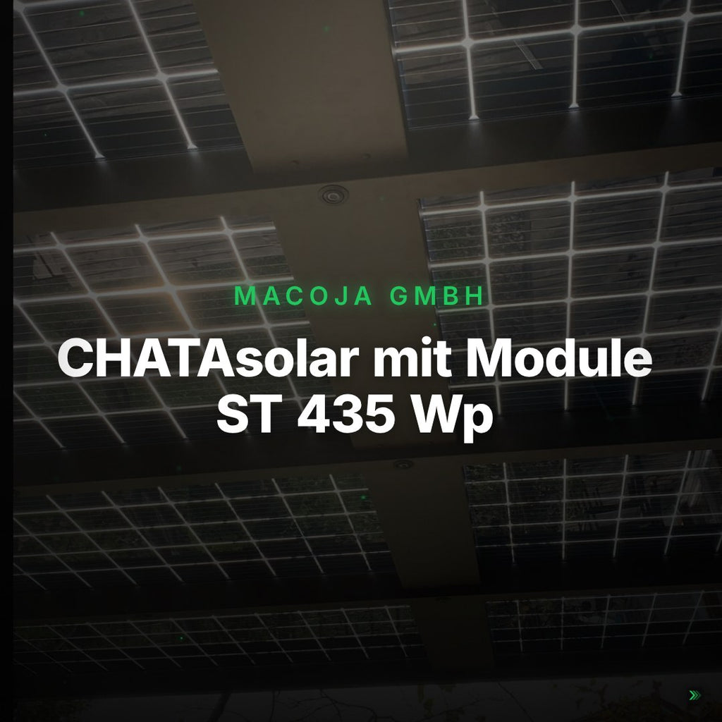 CHATAsolar mit Module ST 435 Wp, 10% Transparenz – Clean Showcase