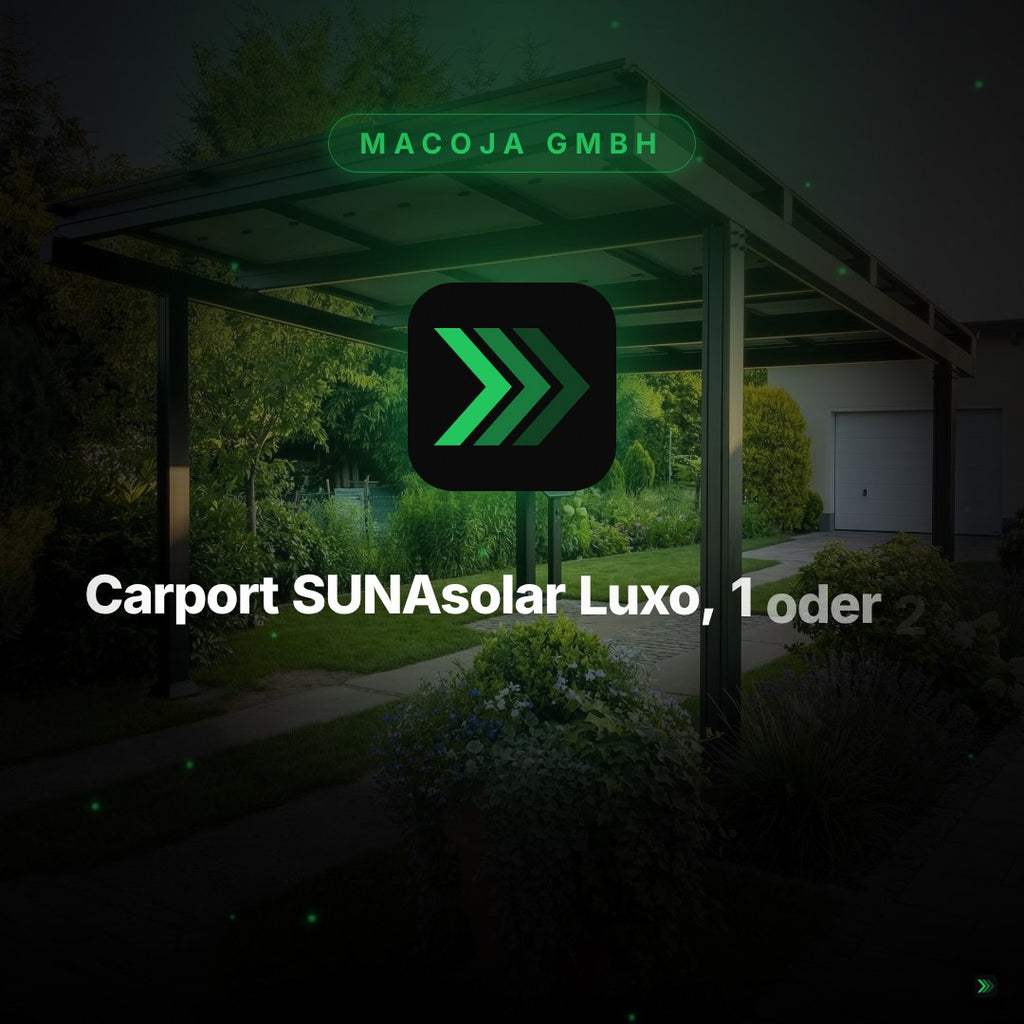 Carport SUNAsolar Luxo, 1 oder 2 Stellplätze, einschl. Solarpanels