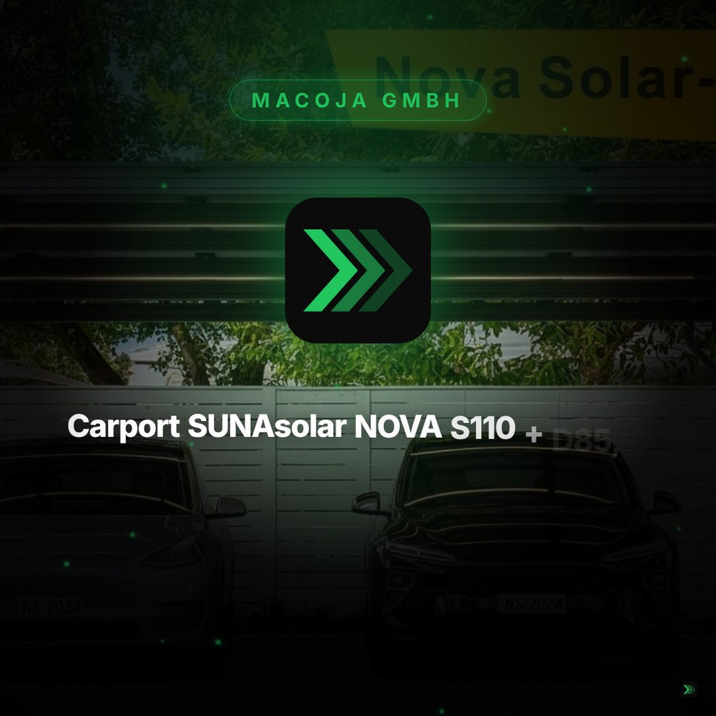Carport SUNAsolar NOVA S110 + D85, 1 oder 2 Stellplätze, einschl. Solarpanels